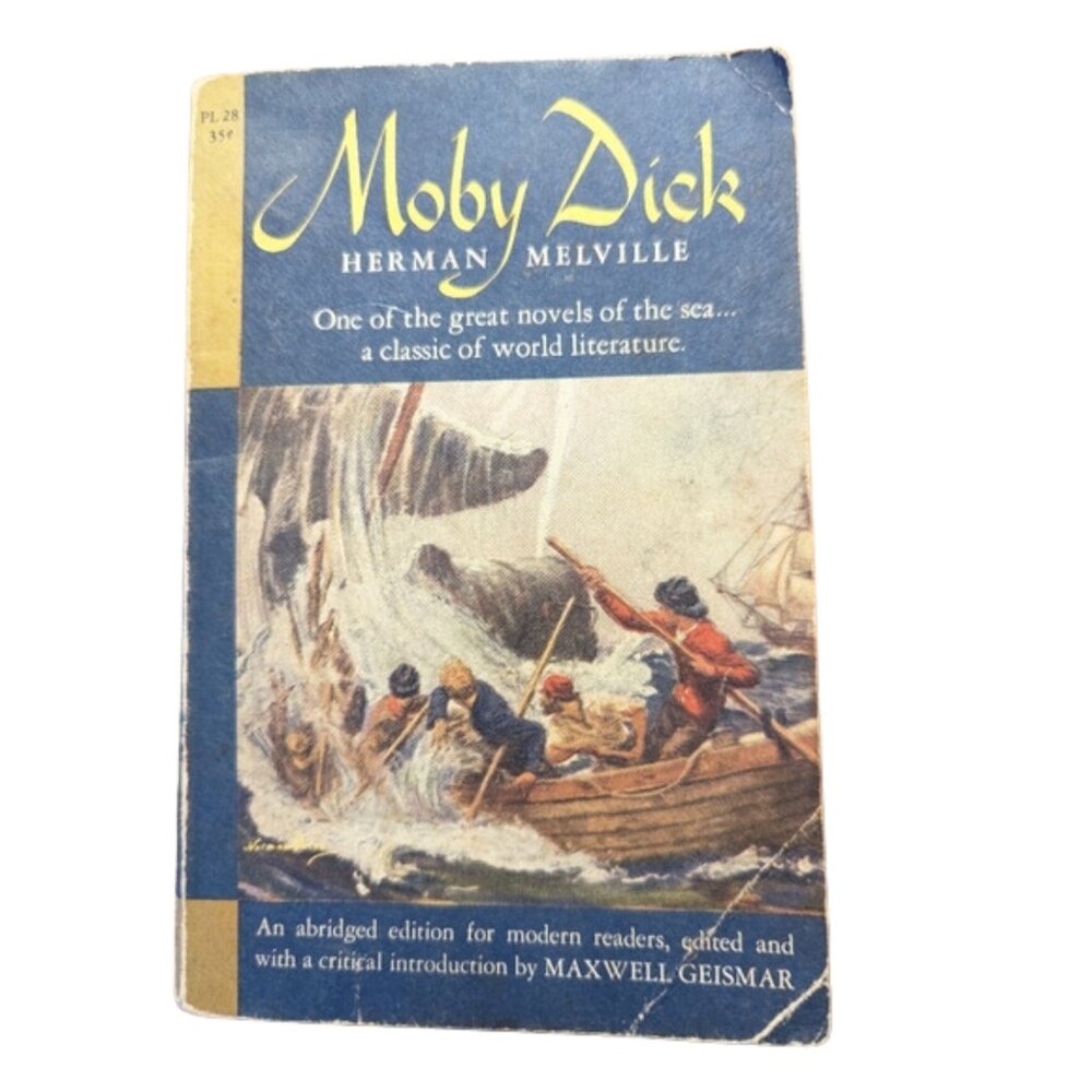 Vintage Moby Dick Book, Classic Fiction Paperback Book 1959, Gift For Book Lover